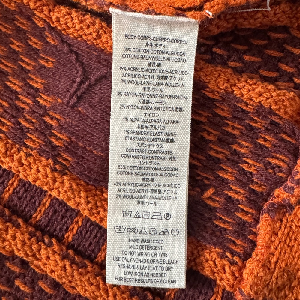 Free People Boho Knit Sweater Patchwork Dress Sm Orange Alpaca Blend Bell Sleeve - Picture 8 of 10